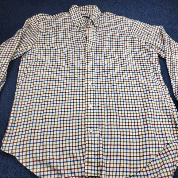 J.McLaughlin Other - J.McLaughlin Mens Large Tattersall Check Button Down Shirt Blue Green Burgundy L